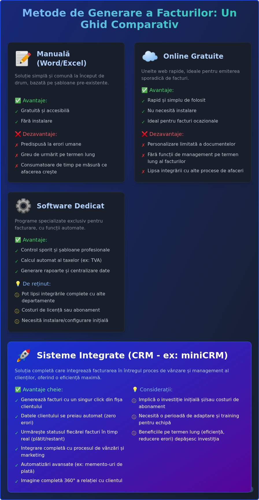 Generare Facturi: Ghid Complet de la Excel la Soft Automatizat