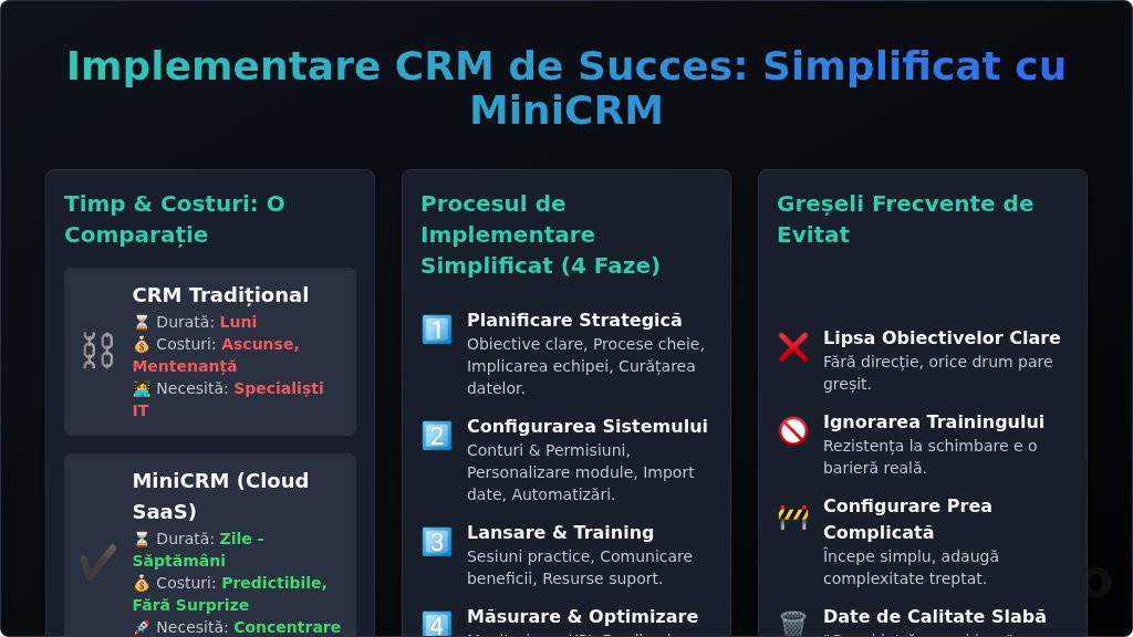 Ghid Complet pentru Implementare CRM: Pași, Costuri și Sfaturi Practice