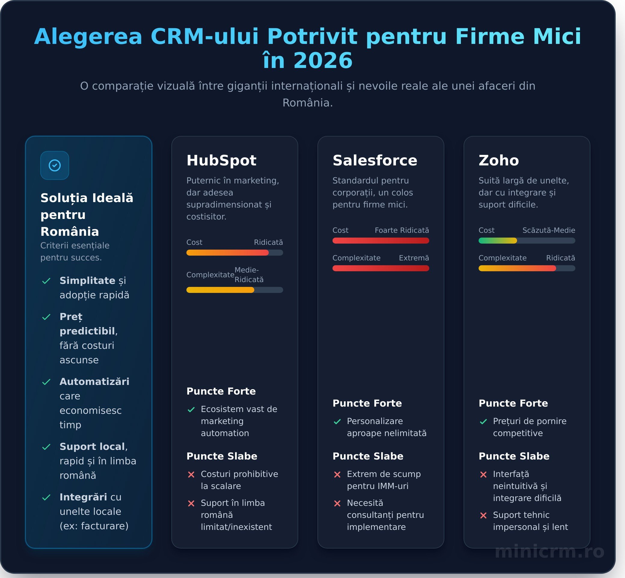 CRM 2026: Cele mai bune opțiuni pentru firme mici