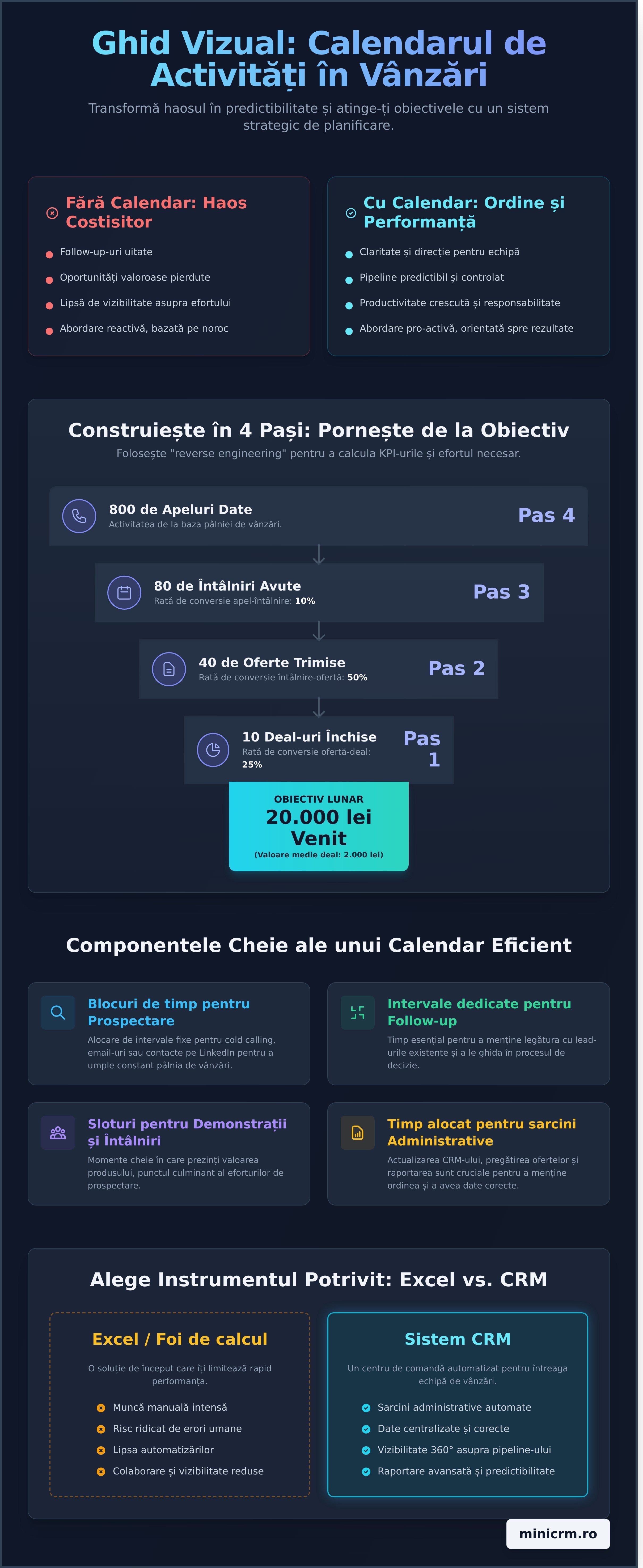 Ghidul complet pentru crearea unui calendar de activități de vânzări care chiar funcționează
