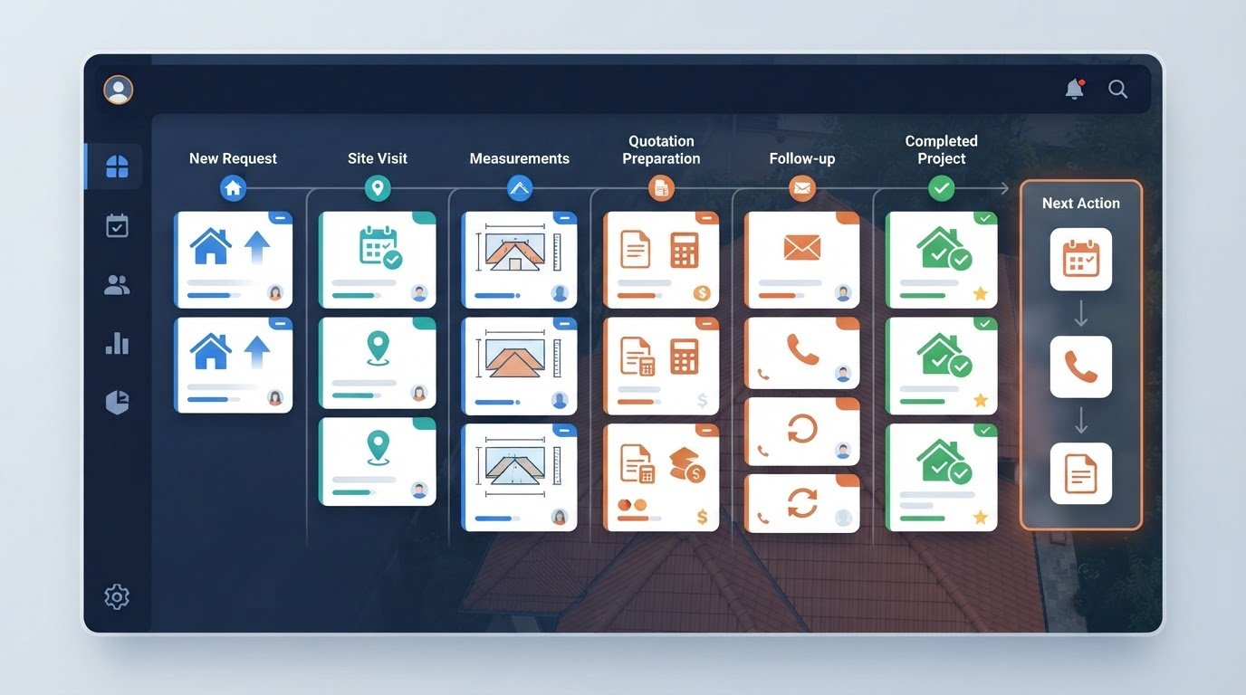CRM pentru companii de acoperișuri: ce se întâmplă după vizita pe teren?